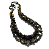 MPR x THE IMAGINARIUM: Bronze Drip Crochet Chain Swarovski Pearl Necklace