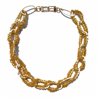 MPR x THE IMAGINARIUM: White+Gold Chain Links Necklace_24" Midi Length