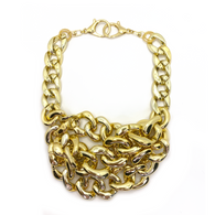 MPR x THE IMAGINARIUM: Woven Chain Link Melange Necklace #2 in Gold (Medium)